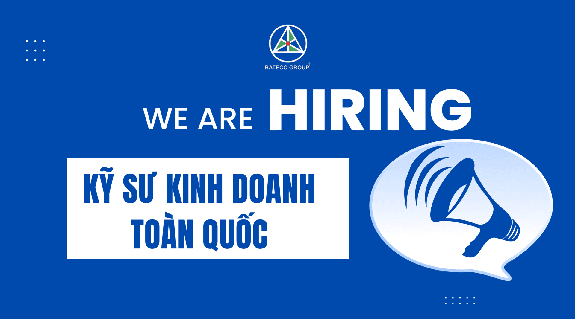 TUYỂN DỤNG 05 KỸ SƯ BÁN HÀNG TRÊN TOÀN QUỐC