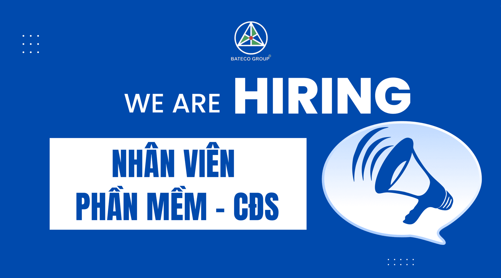 TUYỂN DỤNG 01 NHÂN VIÊN PHẦN MỀM – CĐS