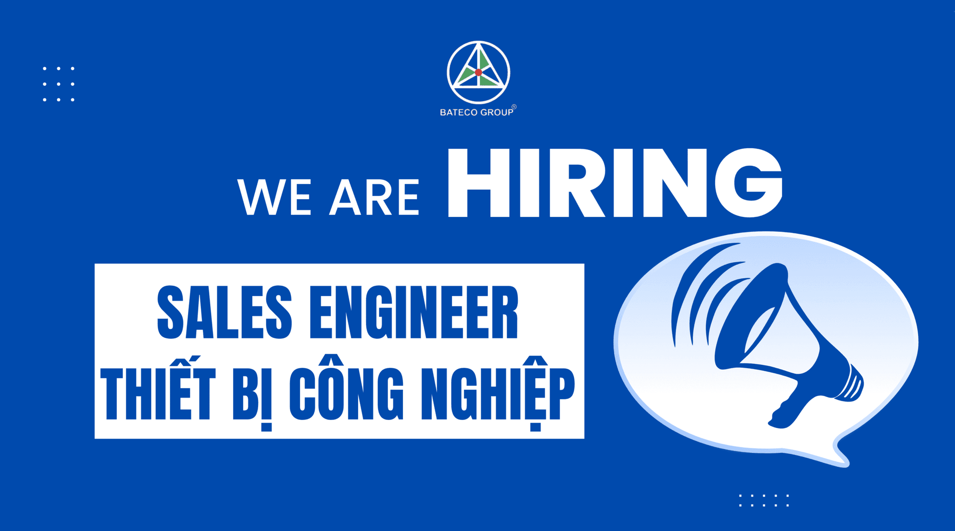 TUYỂN DỤNG 02 SALES ENGINEER THIẾT BỊ CÔNG NGHIỆP