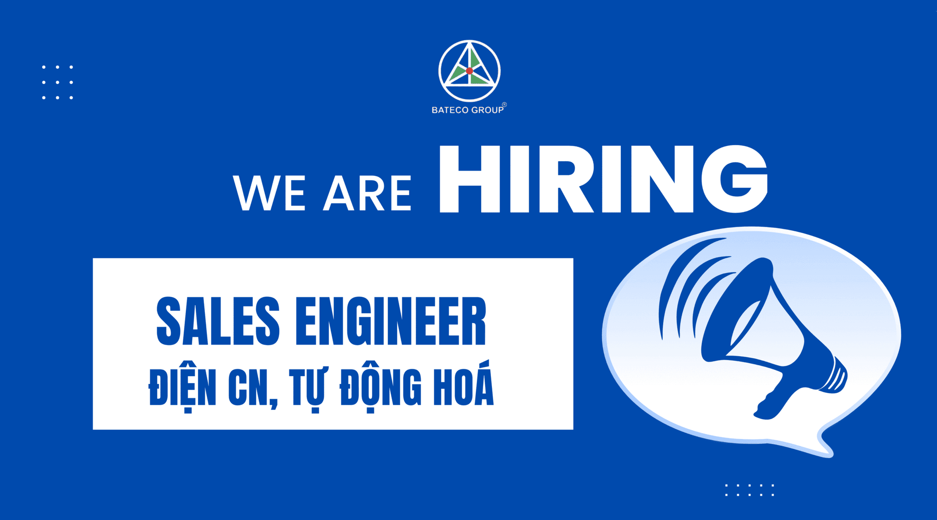 TUYỂN DỤNG 02 SALES ENGINEER LĨNH VỰC ĐIỆN CÔNG NGHIỆP, TỰ ĐỘNG HOÁ NHÀ MÁY CÔNG NGHIỆP